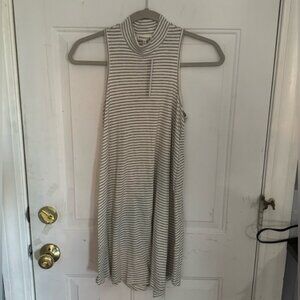 Monteau Gray & White Striped Mock Neck Dress – NWT